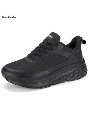 Non Slip Work Shoes Food Service Sneakers Arch Support Memory Foam